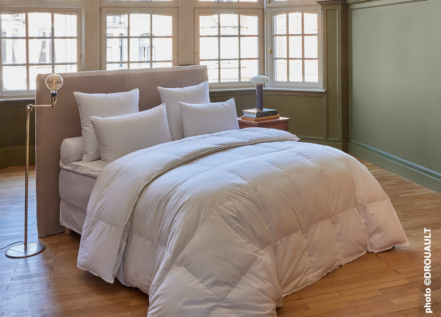 Traversin Clair De Lune Drouault - Taille Medium, Garnissage Fibres Polyester, Enveloppe Coton Anti-acariens