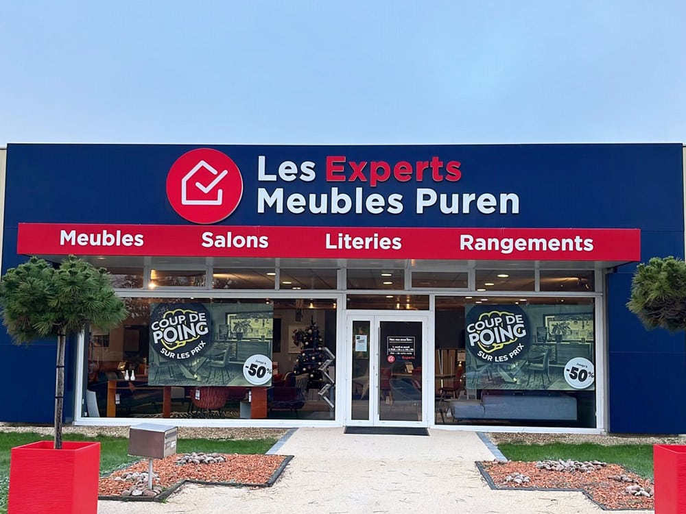 devanture d'un magasin les experts meubles