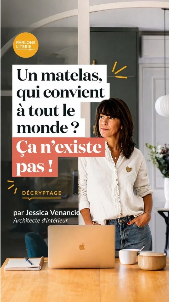 Un matelas qui convient à tout le monde&nbsp;? Spoiler&nbsp;: Ça n’existe pas 😅Le collectif @parlonsliterie et @_jessicavenancio se sont penchés sur le sujet 🤓Entre la position de sommeil, la morphologie, la chaleur… on n’a clairement pas tous les mêmes besoins.
Et à deux, c’est encore plus vrai (oui, même si vous vous aimez très fort).La bonne literie, ce n’est pas la plus “tendance”, c’est celle qui est adaptée à vous&nbsp;!!👉 Et ça, ça se teste, ça se comprend, ça se choisit avec les bons conseils.#literie #sommeil #matelas #decorationinterieur #architectedinterieur