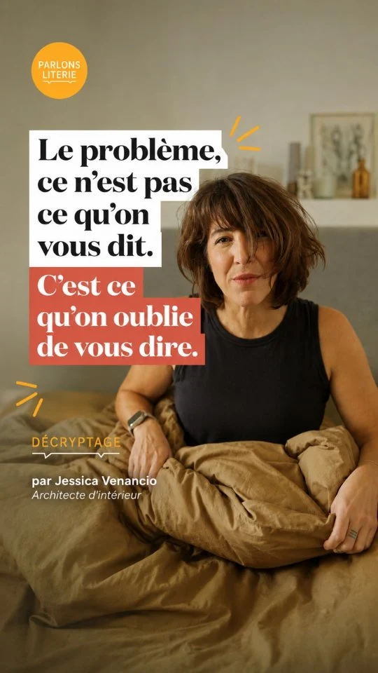 "Qualité premium", "matières nobles", "offre exceptionnelle"...On lit ça partout. Mais concrètement, ça veut dire quoi&nbsp;? 🤔Le collectif @parlonsliterie et @_jessicavenancio ont eu envie de décrypter quelques pratiques trompeuses qui peuvent parfois rendre le choix d'un matelas plus compliqué qu'il ne devrait l'être.Parce que le problème, ce n'est pas toujours ce qu'on vous dit.
C'est parfois ce qu'on oublie de vous dire.👉 Provenance des matériaux
👉 Promotions permanentes
👉 Promesses un peu trop belles pour être vraiesHeureusement, il existe aussi de nombreuses marques sérieuses et transparentes.L'important, c'est de savoir quels repères regarder pour faire un choix éclairé.#literie #sommeil #matelas #parlonsliterie #decorationinterieur