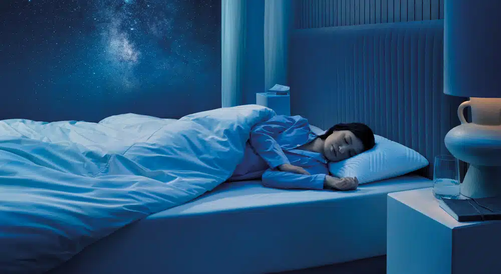 matelas tempur sur fond spacial